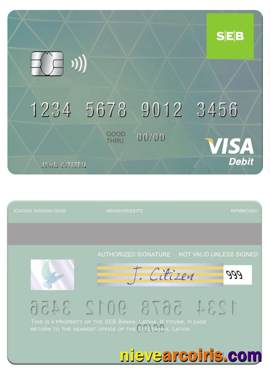 Latvia SEB Bank visa debit card